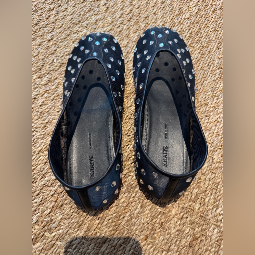 NWT Khaite Marcy Flats Black Mesh with Crystals 38 - Picture 9 of 14